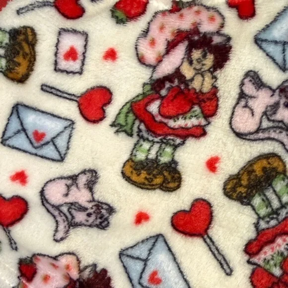 Strawberry Shortcake  Fleece Sleep Shorts with Faux Red Bow - Picture 5 of 6